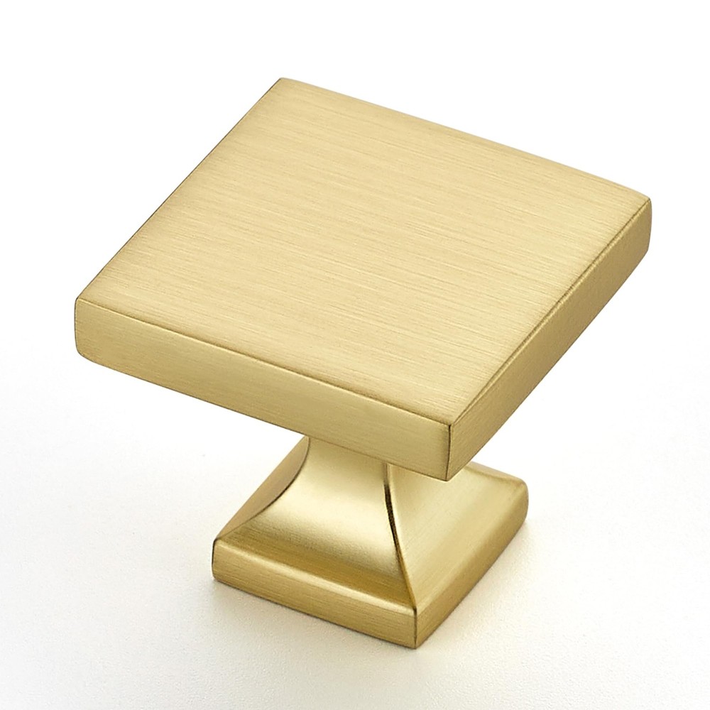 Home Expert 15 Pack Brushed Gold Cabinet Knobs Hardware Square Drawer Pulls Kitc