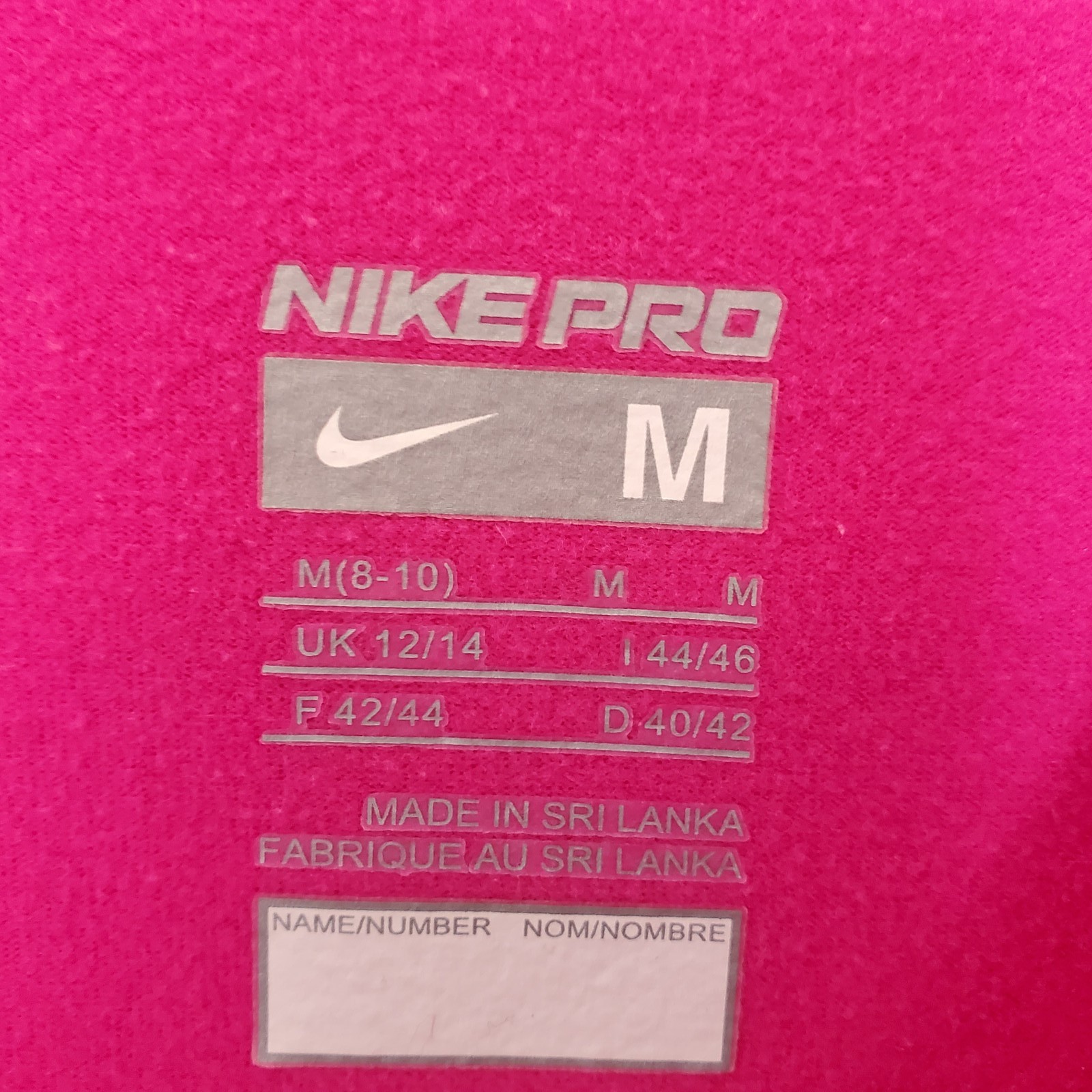 Nike Pro Women's Medium M Long Sleeve Compression Base Layer Shirt Hot Pink