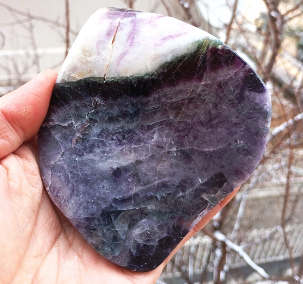 Mirror Polished Marvelous Rainbow Fluorite Uv Reactive Fluorescent
