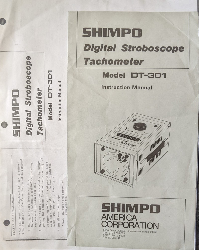 Shimpo Digital Stroboscope Tachometer DT-301