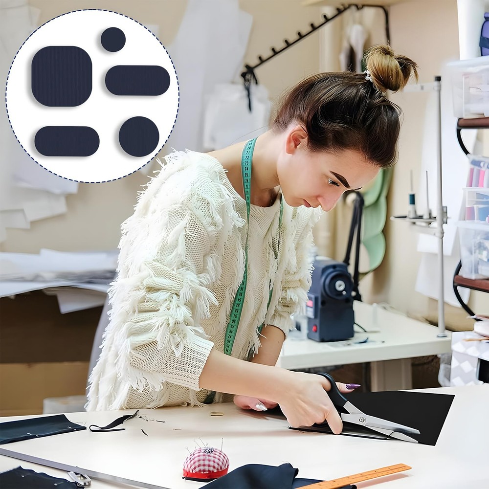 45PCS Down Jacket Repair Patch for Puffer Jackets Three Sizes, Pre-Cut-Navy