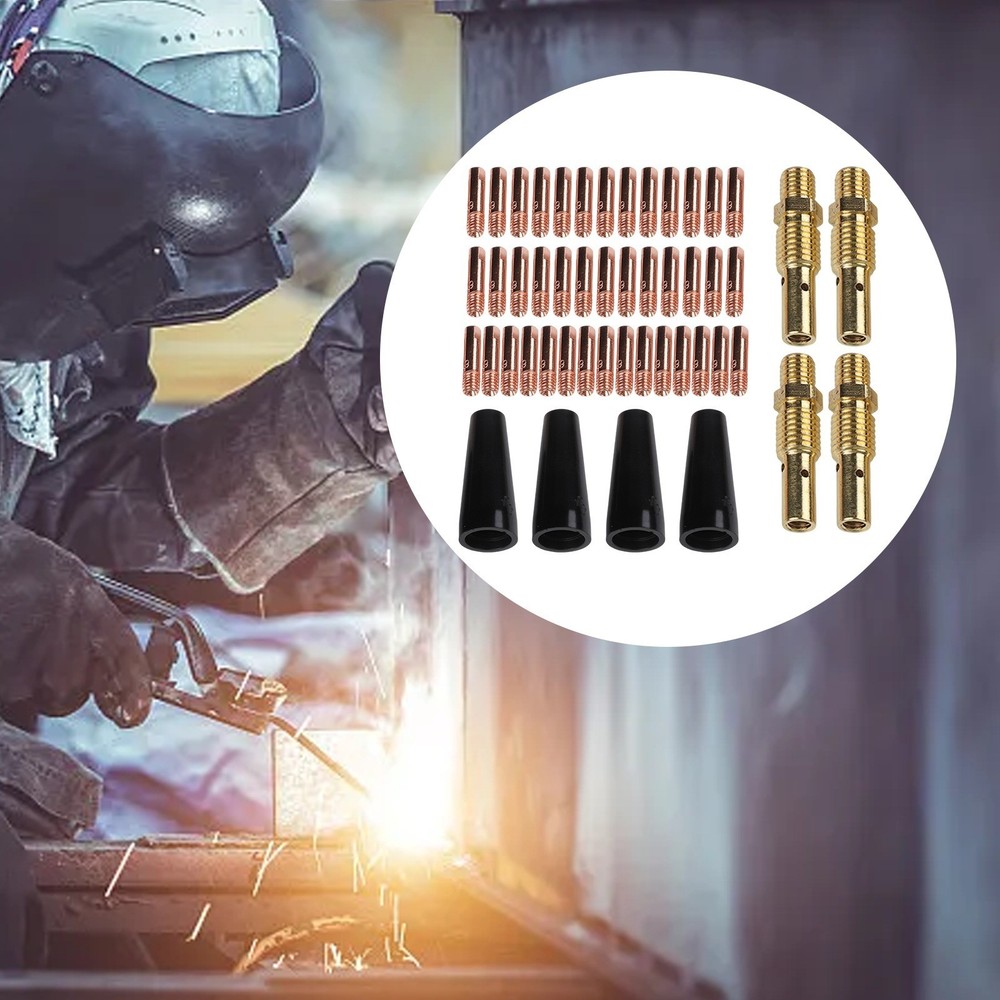 48Pcs Gasless Contact Tips and Diffusers Compatible with Multiple Welders