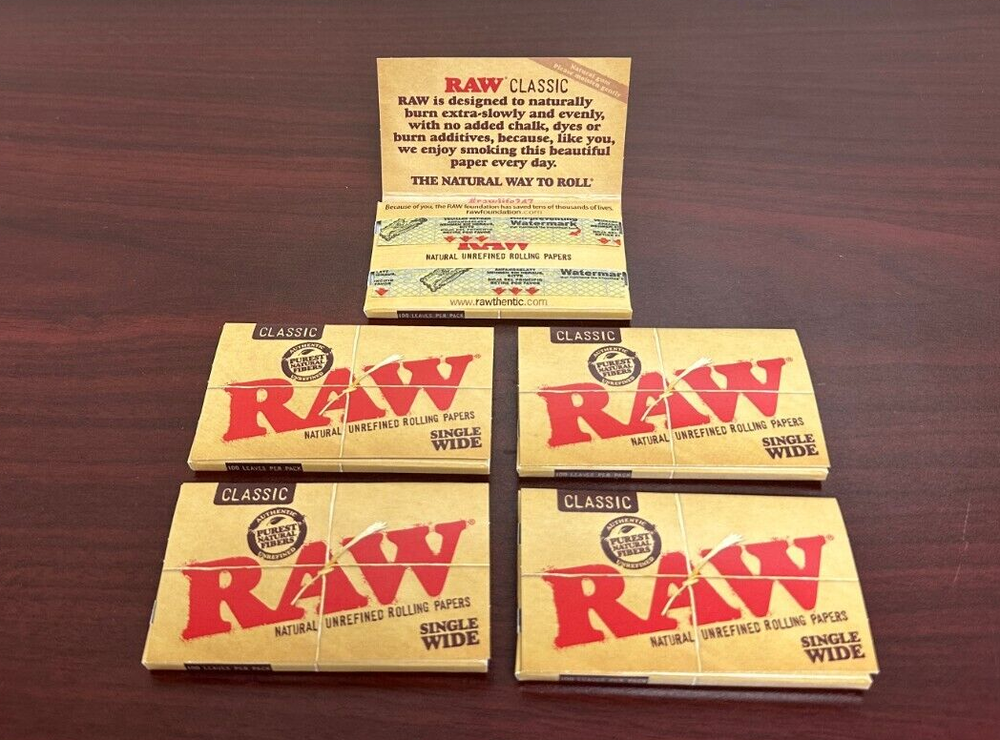 RAW Classic Single Wide~DOUBLE FEED~ 5 Packs~NEW