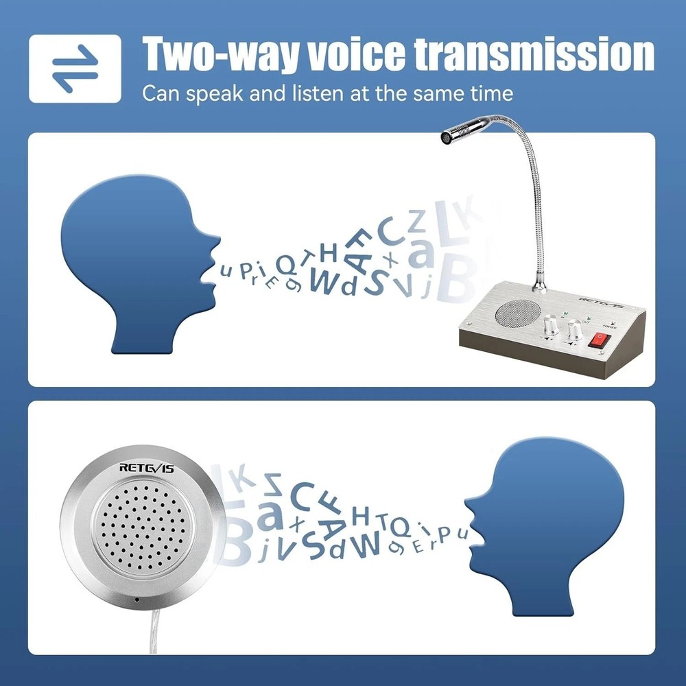 High Sensitivity RT-9908 Window Speaker Intercom - Ideal for Restaurants & Banks