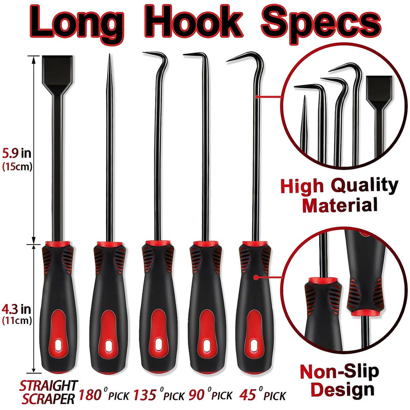 11Pcs/Set Precision Pick & Hook with Scraper and Magnetic Telescoping Tool Kit