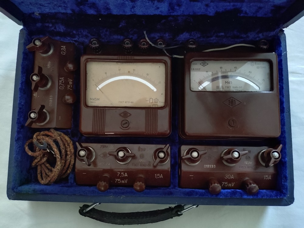 Rare Soviet Voltmeter Suitcase Set CHK-1 / ЧК-1