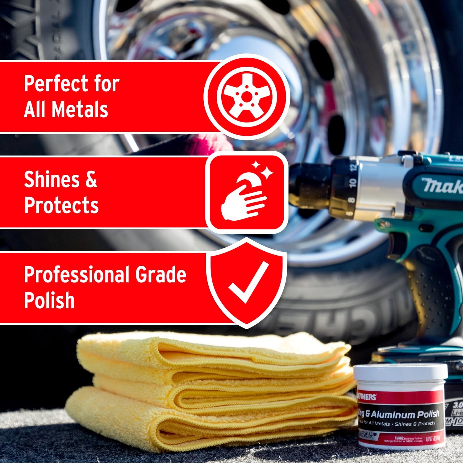 Mothers 05100 Mag & Aluminum Polish, 5 oz.