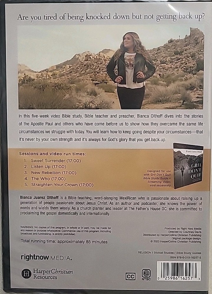 Grit Don't Quit Bible Study Guide plus Streaming Video: Get Back Up and Keep...