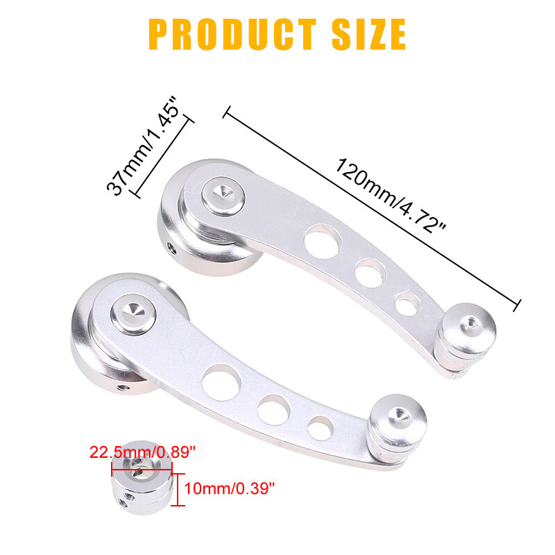 2x Billet Aluminum Window Crank Handle Chrome For Hot Rod Chevy Ford Chrysler US