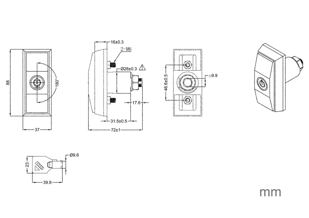 2PCS Keyed Different Vending Machine T Handle Lock Water Vending Snack machine