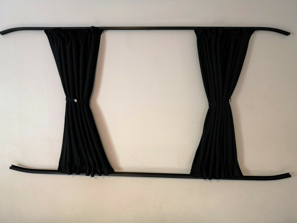 ⭐⭐⭐ FORD TRANSIT Blackout Curtains 2 SIDE WINDOWS SET BLACK ⭐⭐⭐