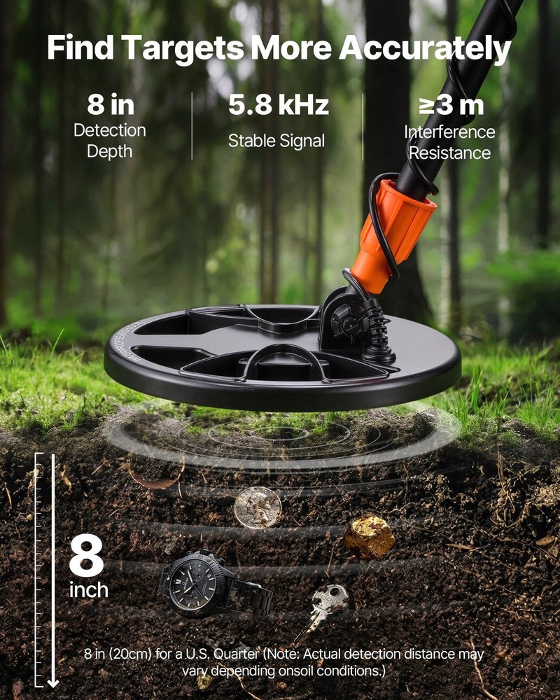 8in IP68 3-Mode Precision Adjustable Professional Gold Detector