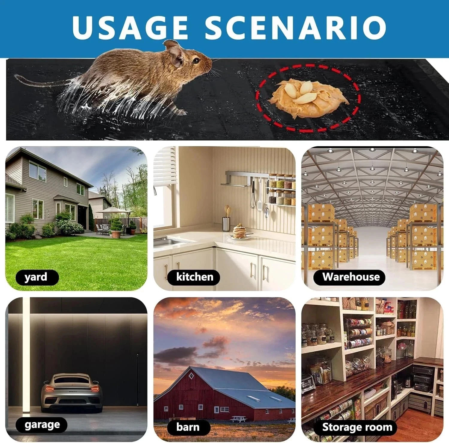 4 Pack Large Mice Mouse Glue Traps Rodent Catcher Rat Board Indoor Super Sticky