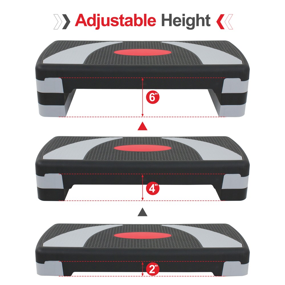 30" Aerobic Exercise Step Adjustable Aerobic Stepper Workout Step Platform