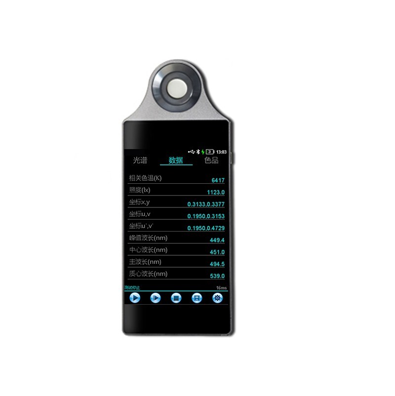 Handheld Spectrometer Spectral Illuminance Meter with 5-inch Touch Screen USB