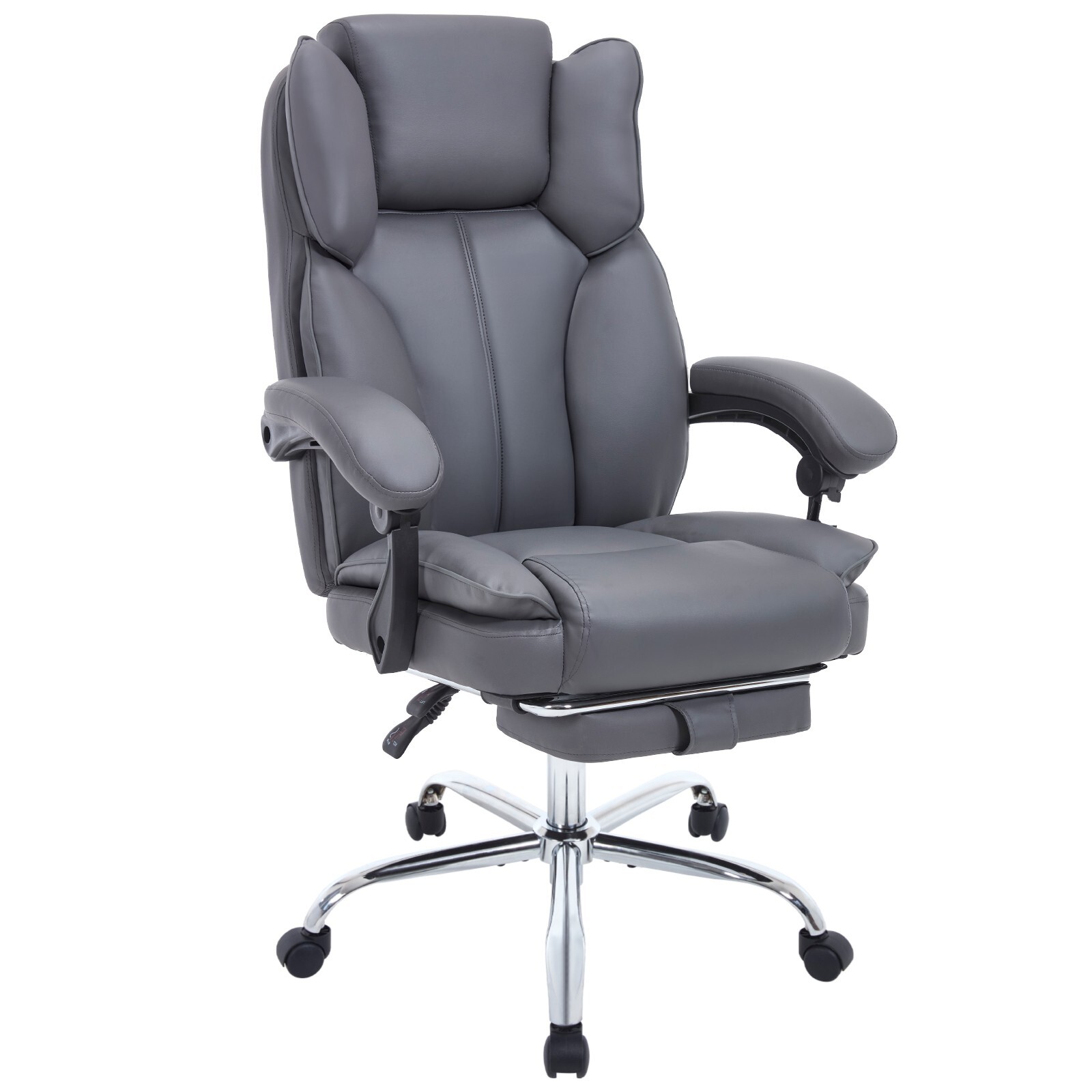 Tall Executive Office Chair with Footrest Leather Computer Chair