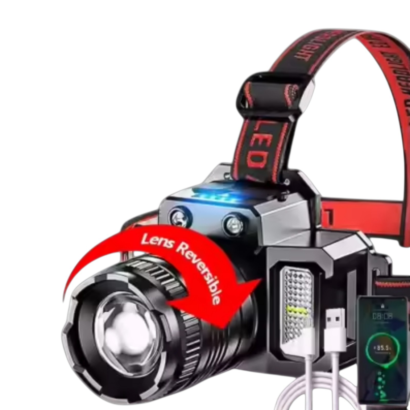 990000LM LED Headlamp Rechargeable Headlight Zoomable Head Torch Lamp Flashlight