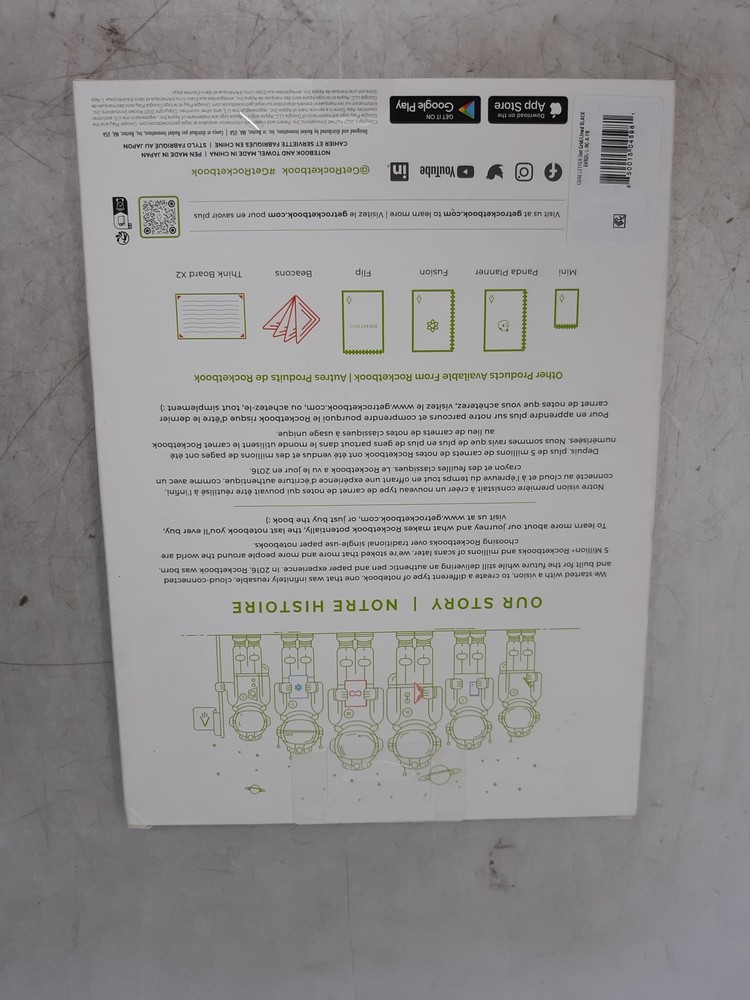 Rocketbook Core Smart Notebook - Reusable, Black, Dot Grid/Lined Pages