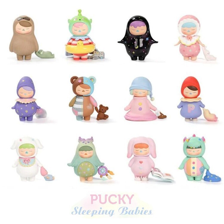 12pcs Basic Authentic Pucky Sleeping Babies Series Blind Box Confirmed Figure