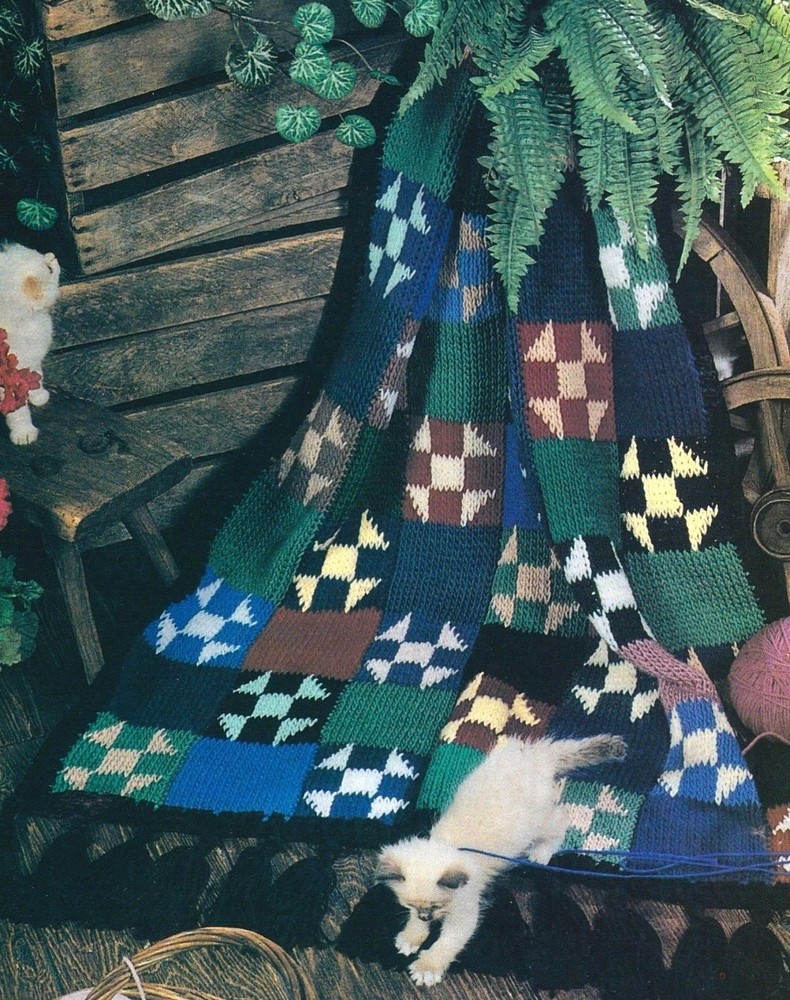 PRETTY Quilt Style Scrap Afghan/Crochet Pattern INSTRUCTIONS ONLY