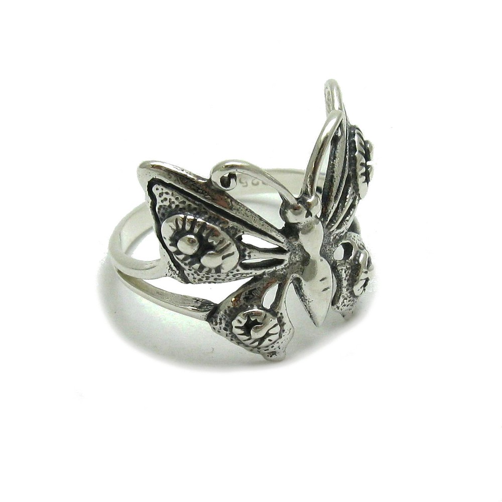 Stylish Genuine Sterling Silver Ring Stamped Solid 925 Butterfly Handmade
