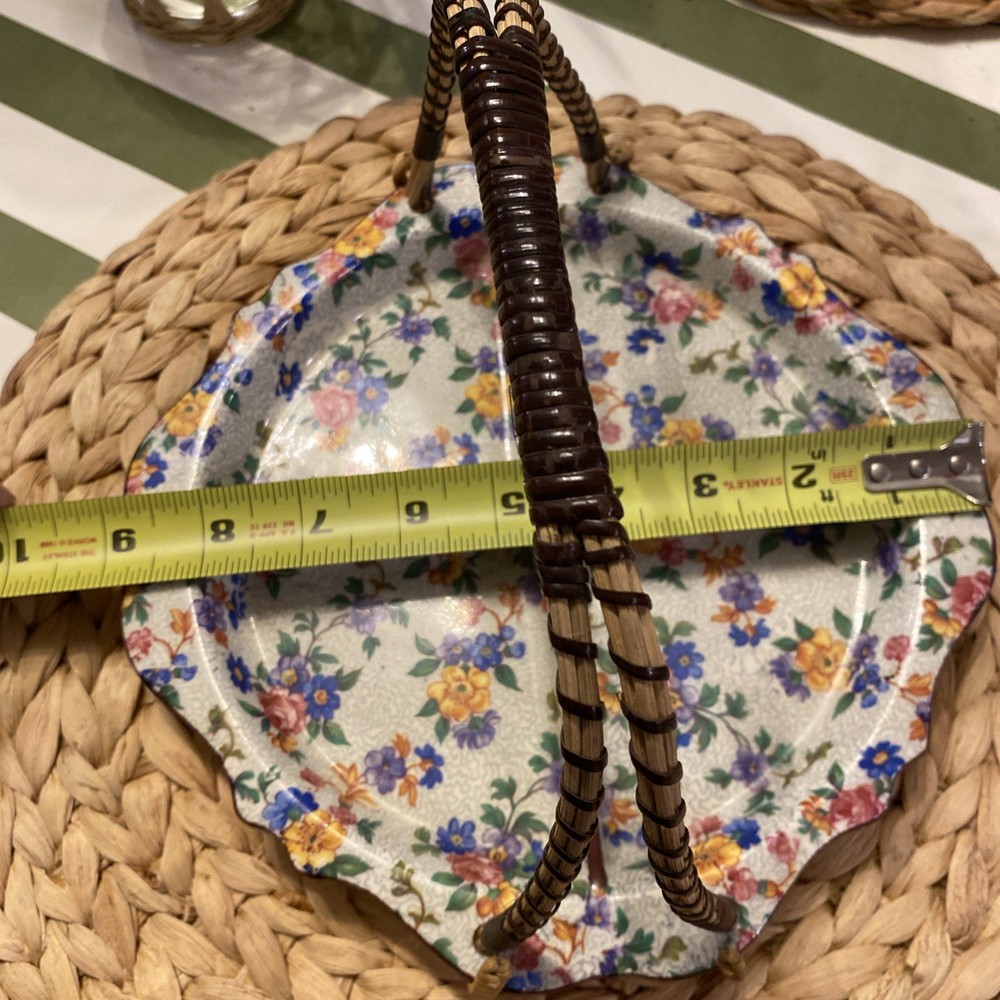 Erphila Art Pottery Pickle Tray With Wicker Handle
