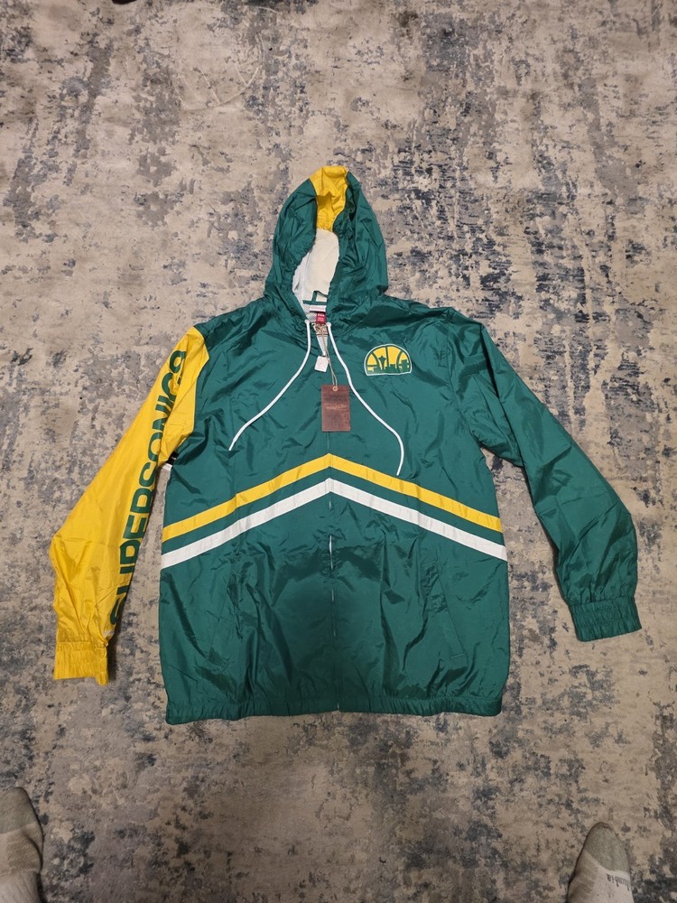 Seattle Supersonics Windbreaker Mitchell and Ness NBA Jacket XXL, XL