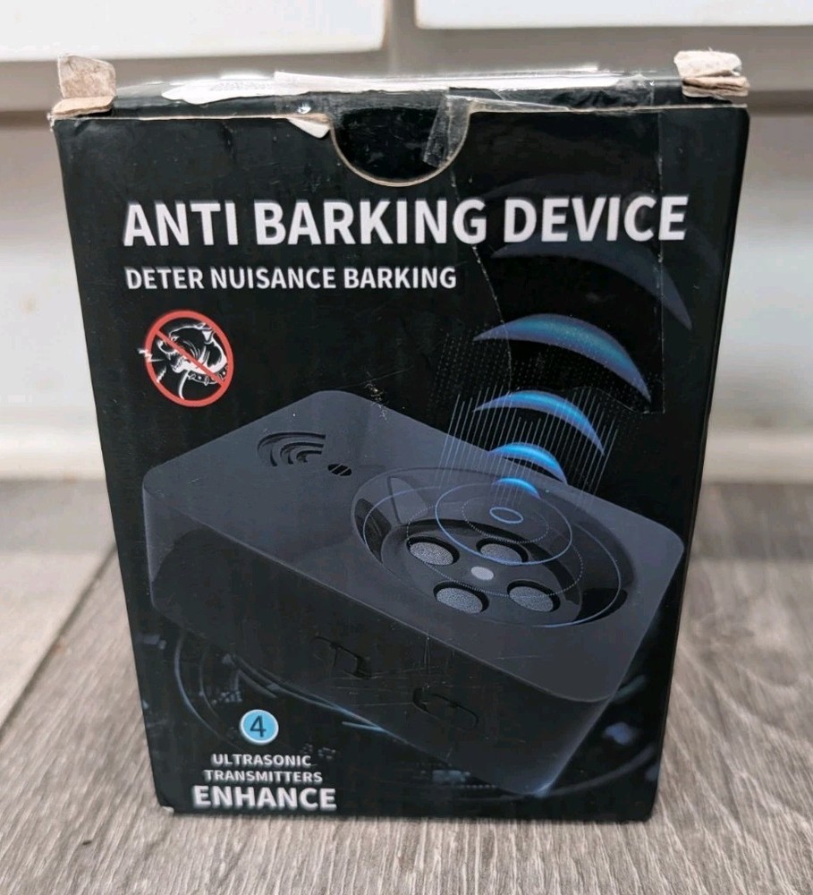 Anti Barking Device Deter Nuisance Barking 4 Ultrasonic Transmitters Open Box