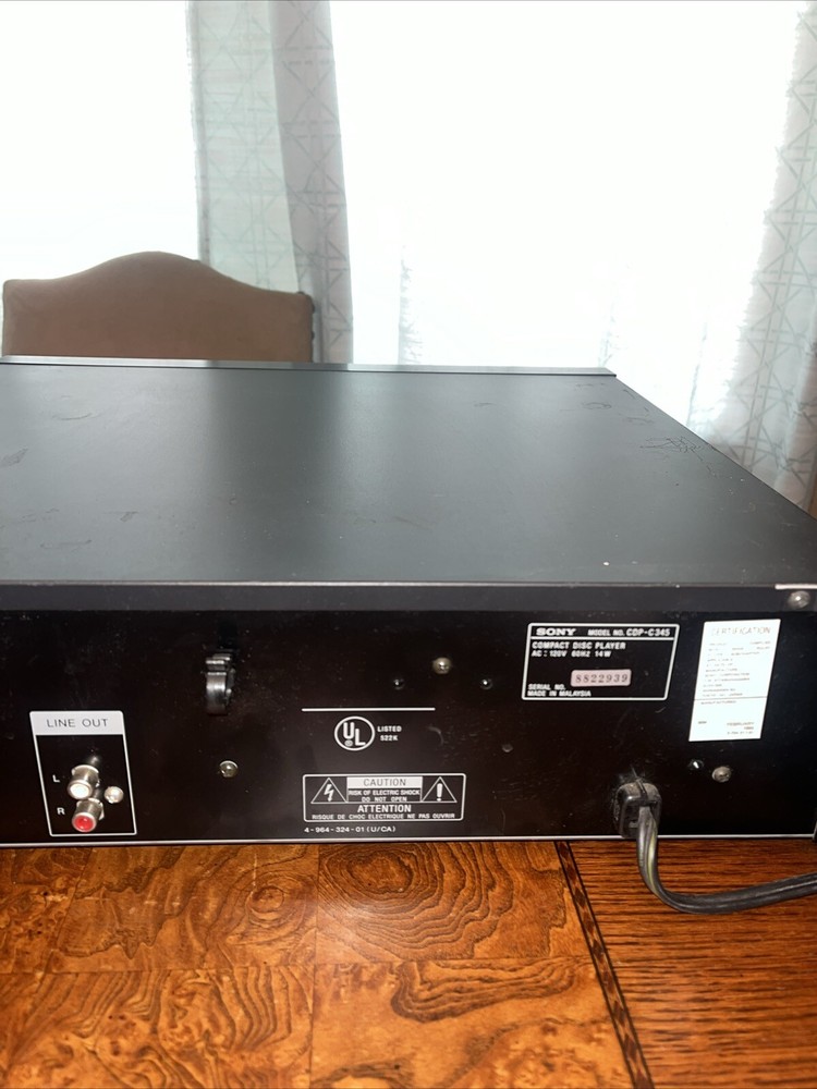Sony Compact Disc Player CDP-C345 5 DISC CD Changer Tested Working WITH REMOTE