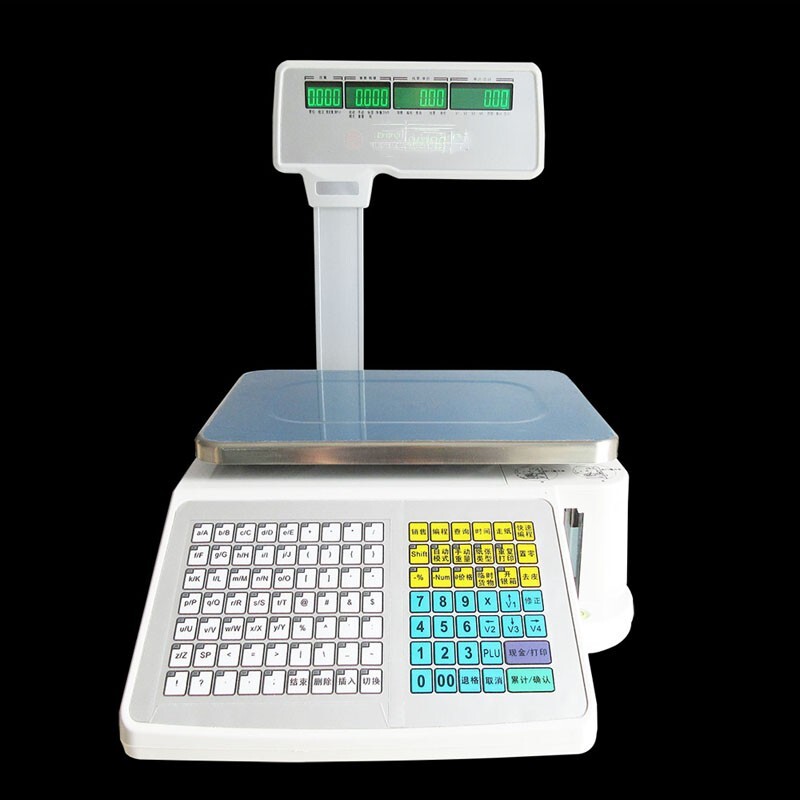 Supermarket LCD Display Digital Price Computing Scale Thermal Printer 33lb 110V