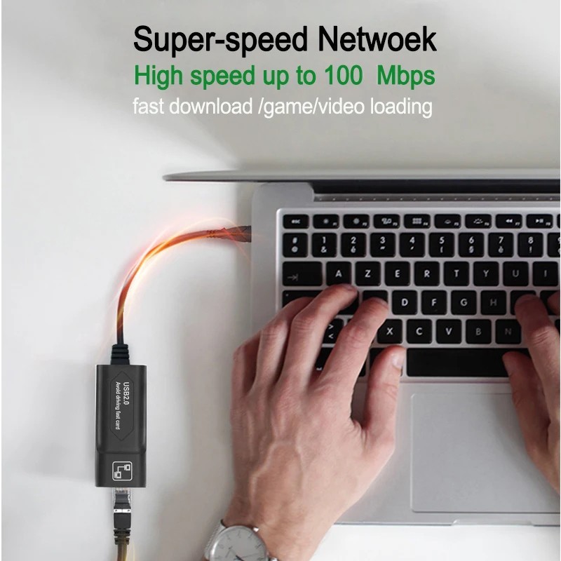 USB 3.0 Ethernet LAN RJ45 100Mbps Network Adapter For Windows PC