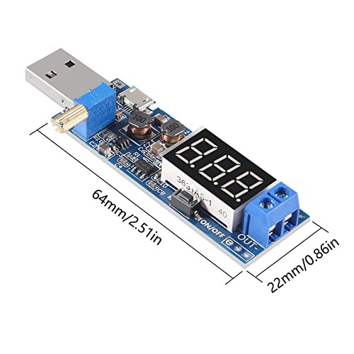 2PCS USB Step UP/Down Power Supply Module, Adjustable DC-DC 5V to 3.5V / 12V