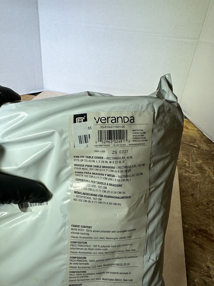 Classic accessories 40-Inch Rectangular Fire Pit Table Cover in Pebble, reistant