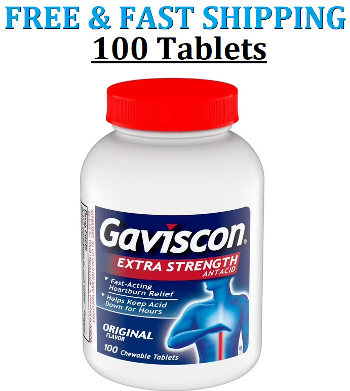 Gaviscon Extra Strength Chewable Antacid Tablets, Original 100