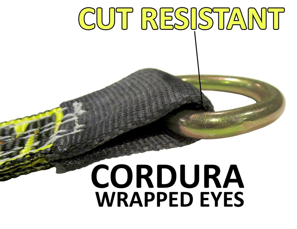 2" x 10' Side Mount Wheel Net Tie Down Lasso Strap Ratchet Flat Hook 4 Pack