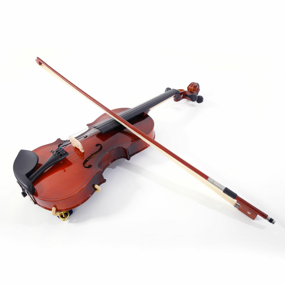 1/8 Acoustic Violin Solid Wood with Case+Bow+Rosin+Strings +Shoulder Rest+Tuner