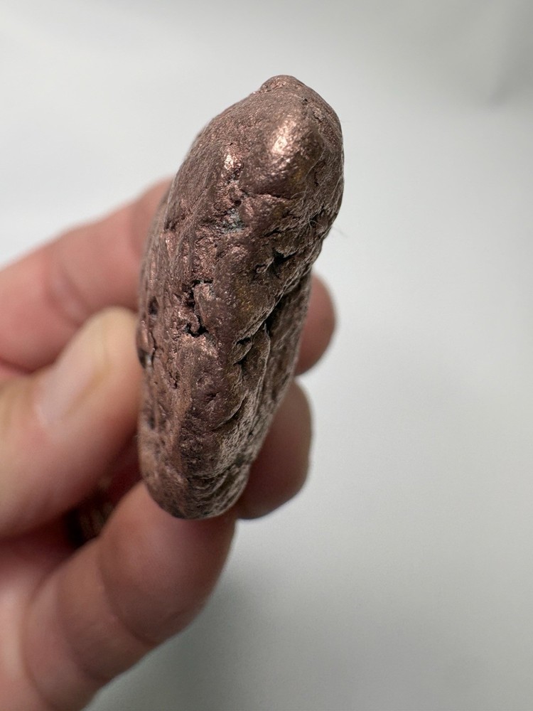 Pure Native Michigan Solid Copper Nugget Specimen Keweenaw Peninsula Mineral
