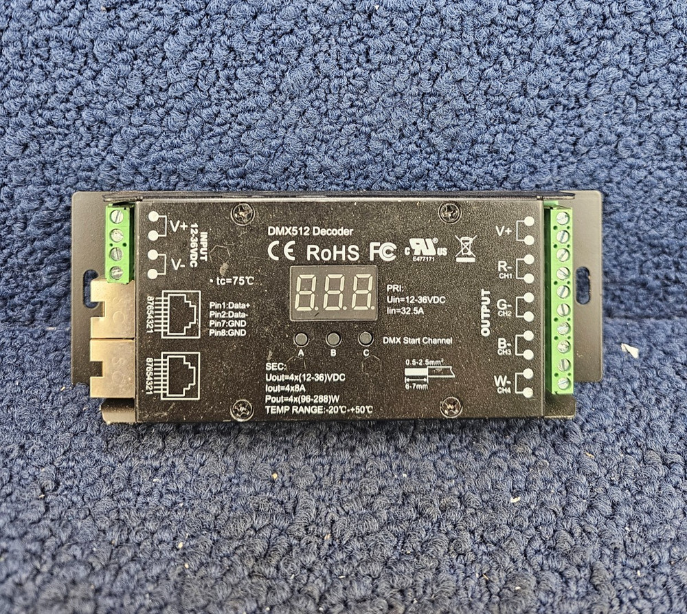 DMX512 Decoder 6CH Channel RGBW Controller LED Stage DJ Lighting CMOS Output