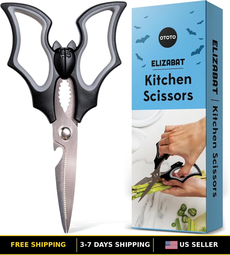 Gothic Kitchen Scissors - Halloween Bat Shears, Cute Themed Kitchen Tools