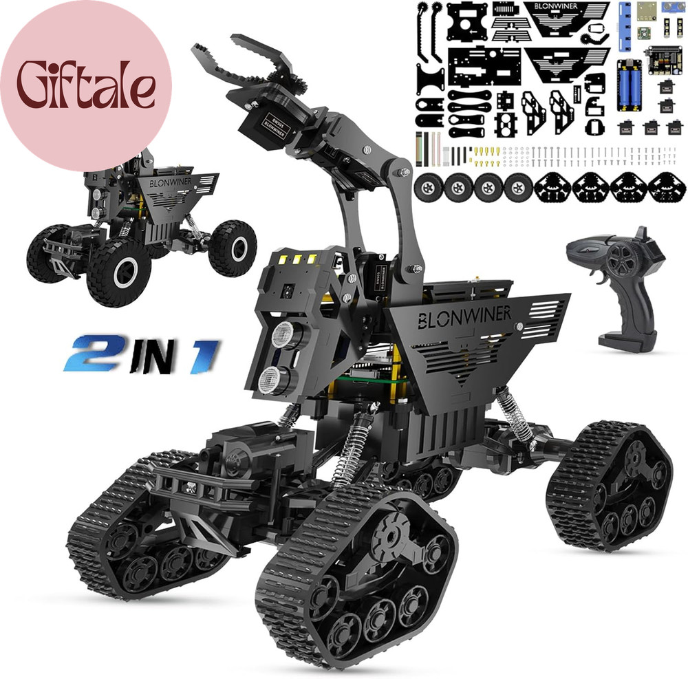 Robot Car Kit, 2 in 1 Smart Robotics Arm Building Toy for Raspberry Pi Python Co