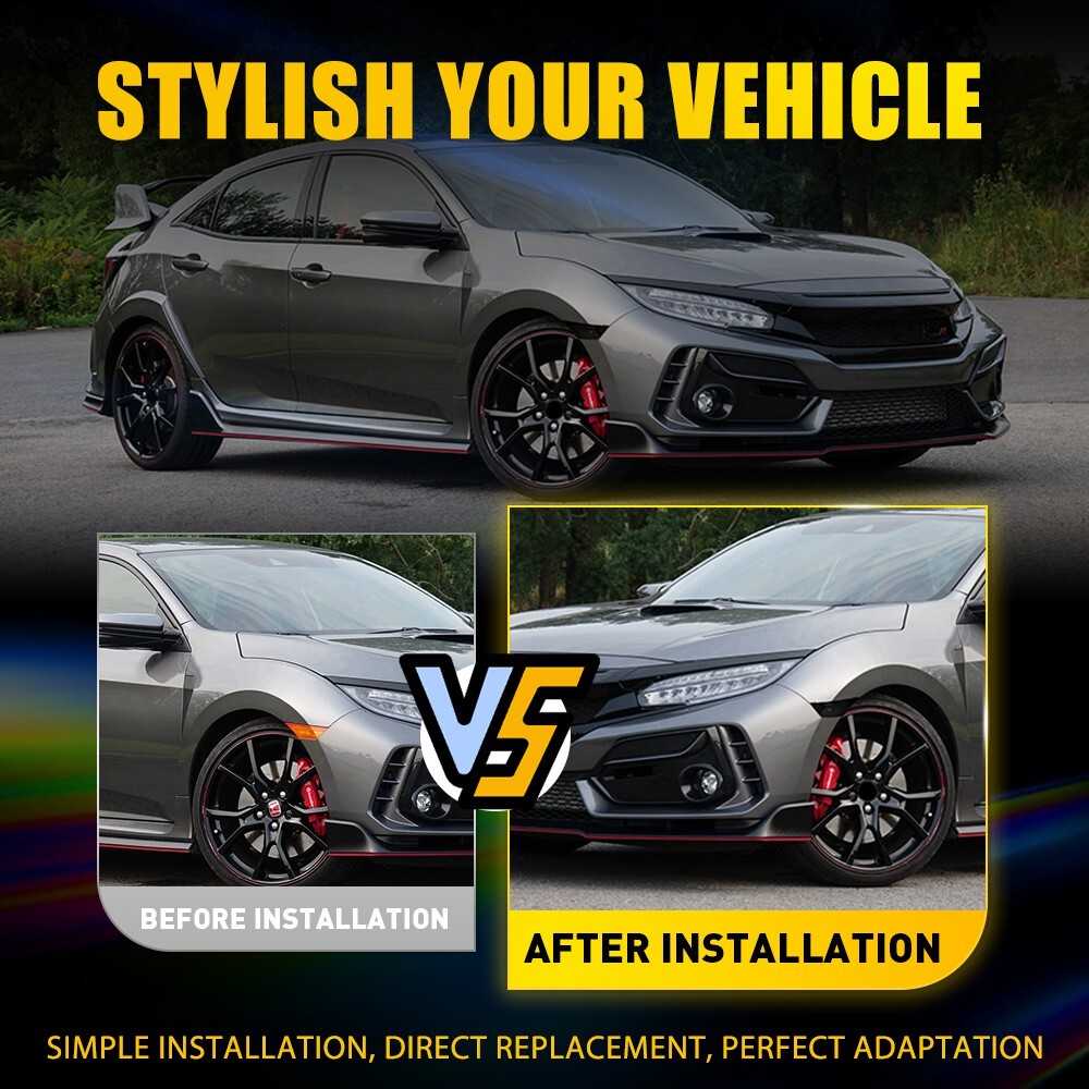 2PC For 2016-2021 Honda Civic Front LED Side Bumper Marker Smoked White LED EOA