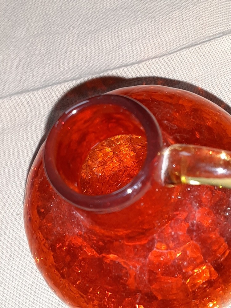 Vintage Crackle Glass Pitcher