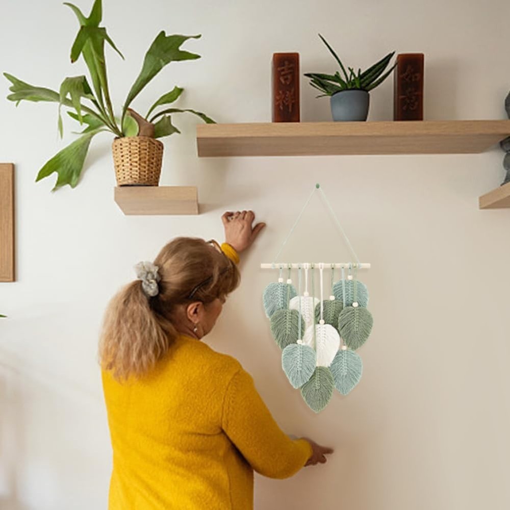 DIY Macrame Leaf Wall Hanging Beginners Macrame Kit Leaf Woven Tape