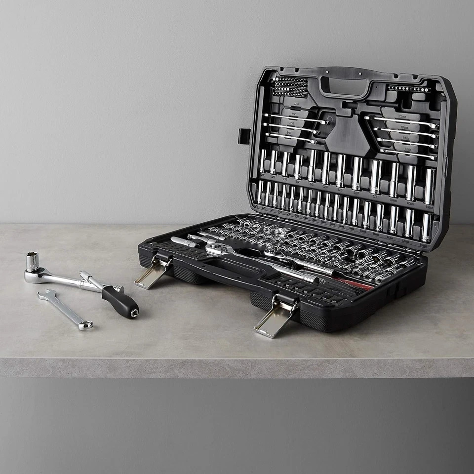 Mechanic'S Socket Tool Set with Case, SAE and Metric Sizes, 201-Piece