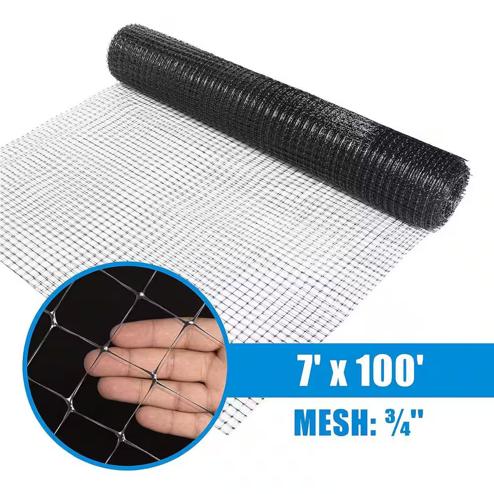 7 Ft. X 100 Ft. X 3/4 In. Black Plastic Bird Netting for Vegetable, Tree and Fru