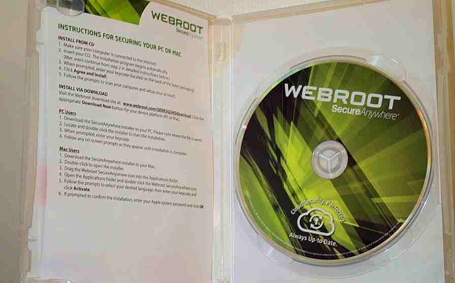 WEBROOT Secure Browsing Internet Cyber SECURITY for your COMPUTER 2006-2016 Disk
