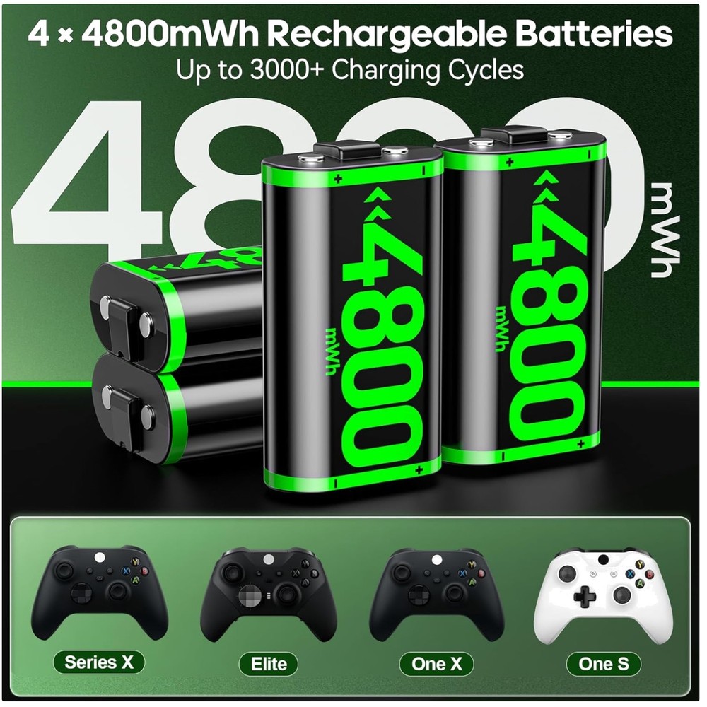 4800mWh Rechargeable Battery Pack for Xbox Controllers