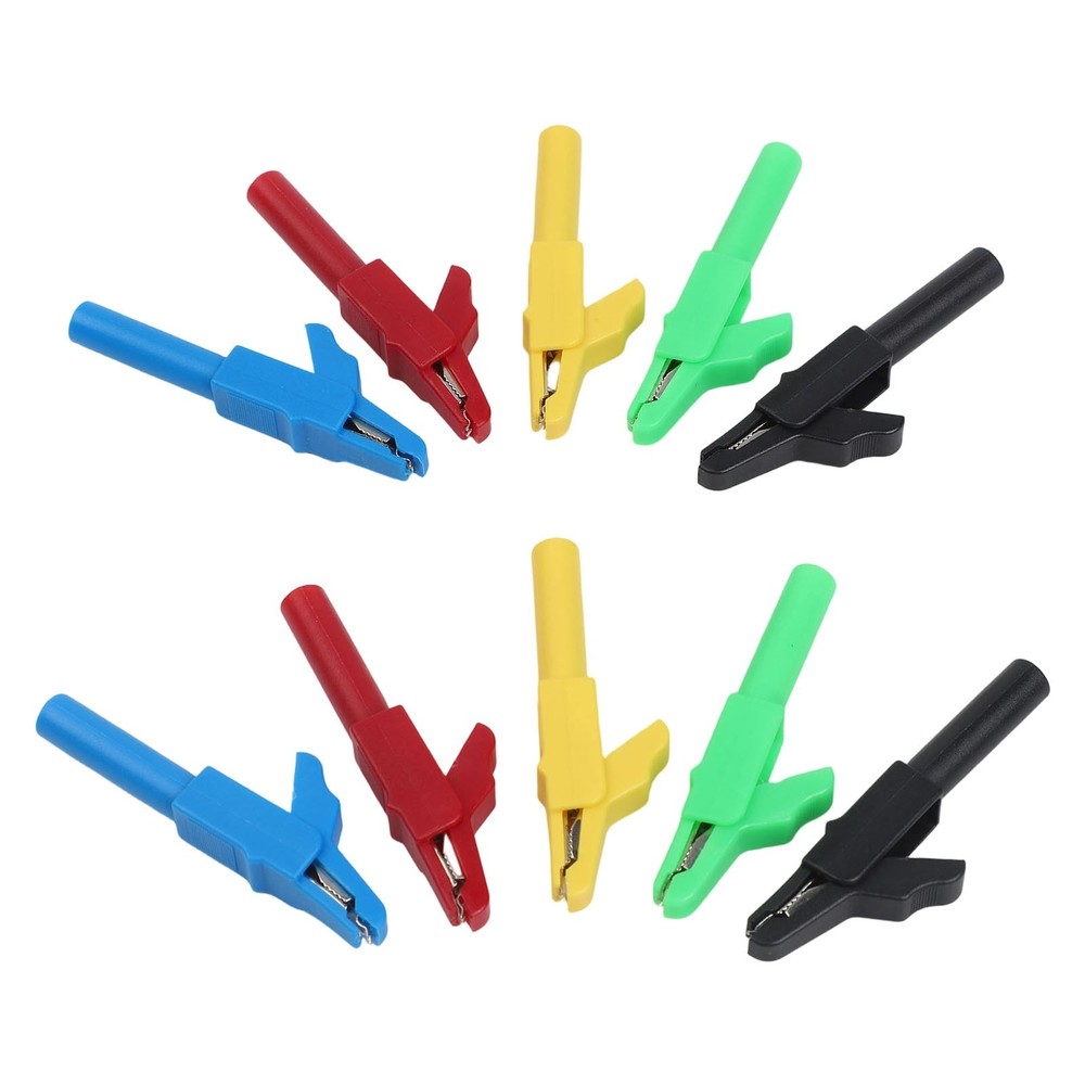 10PC High Conductivity Crocodile Clips with Insulation for Safe Electrical Use