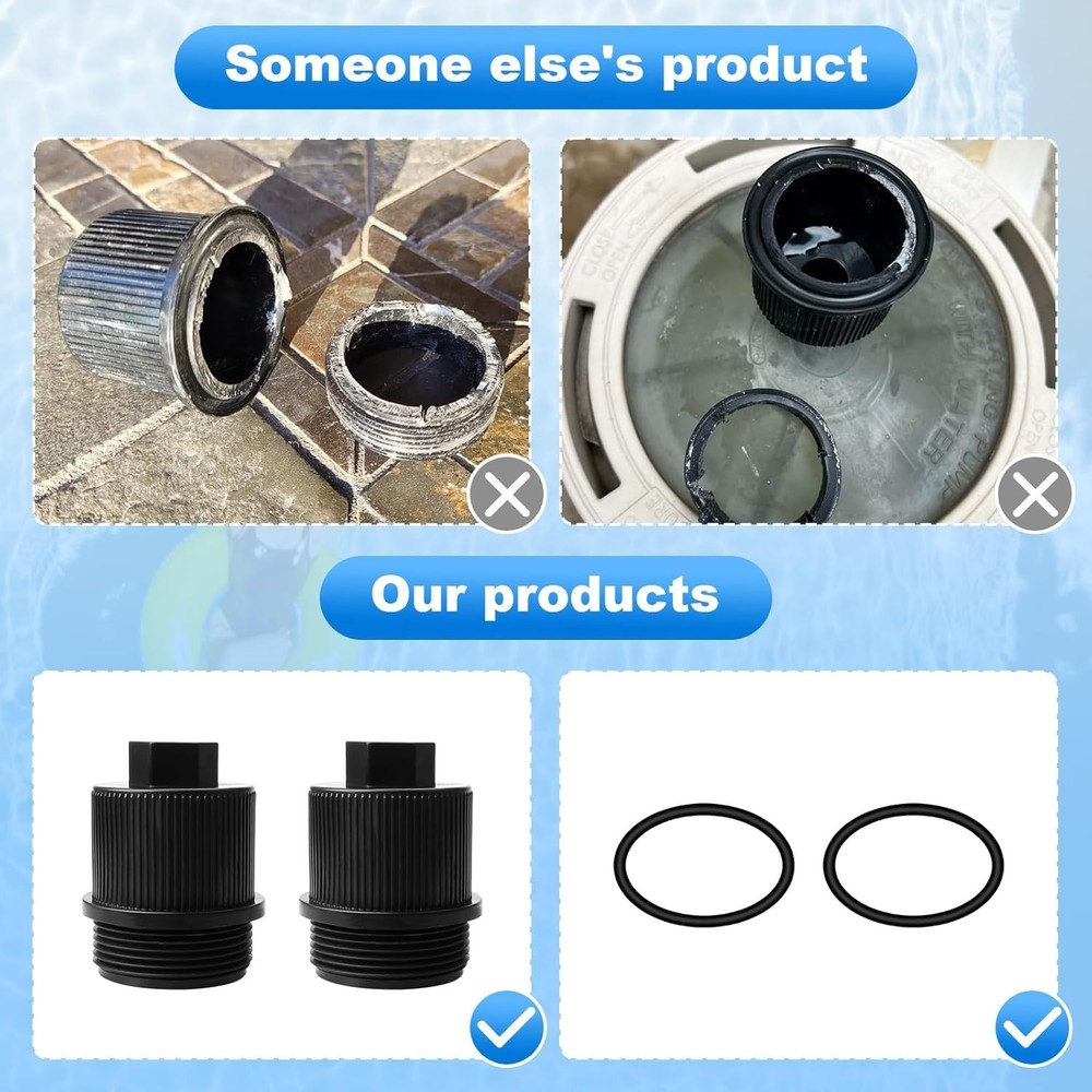 Filter Drain Plug 190030 Cap Assembly Replacement (2 Pack) Black