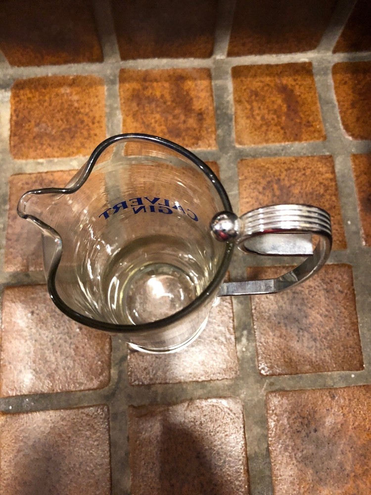 VINTAGE CALVERT GIN GLASS PITCHER